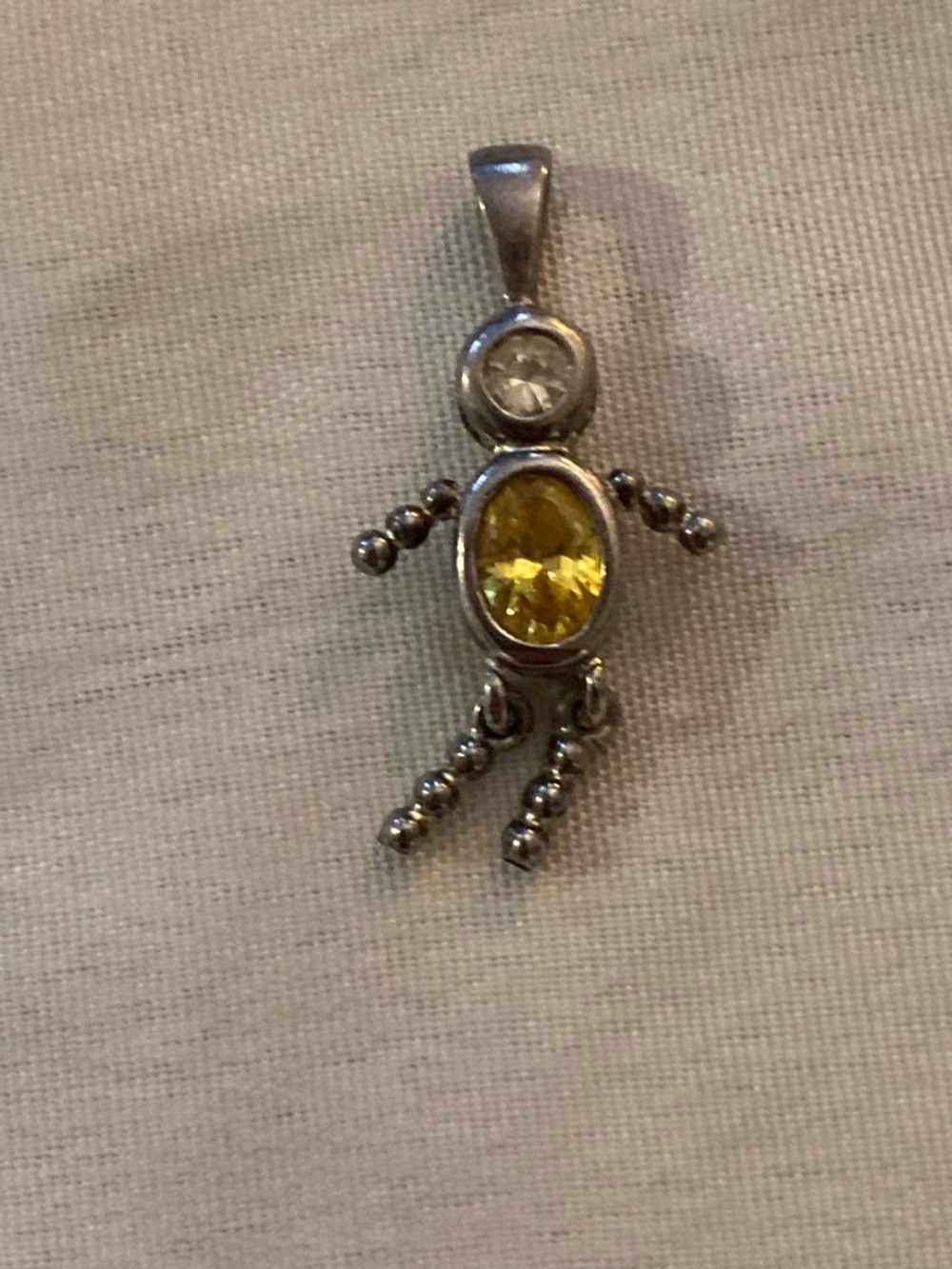 Vintage 1990s November “citrine” Boy Child Charm - 925